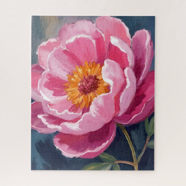 Hübsche Pfingstrose | Blumenmalerei Aquarell (Vertikal)