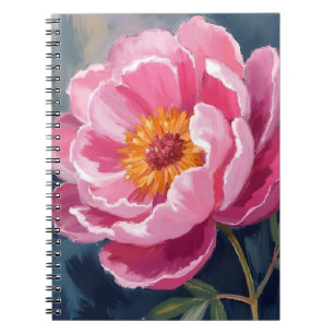 Hübsche Pfingstrose   Blumenmalerei Aquarell Notizblock