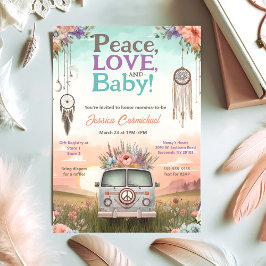 Hübsche Pfirsich und Blue Peace, Liebe und Babydus Einladung