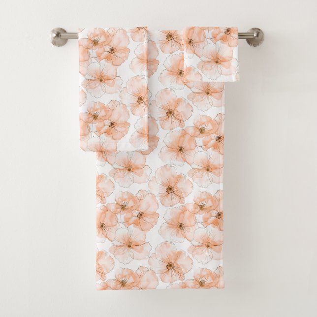 Hübsche Pfirsichblüten Badhandtuch Set (Insitu)