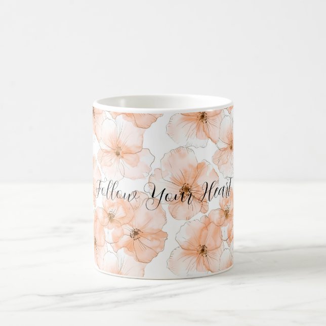 Hübsche Pfirsichblüten Kaffeetasse (Mittel)