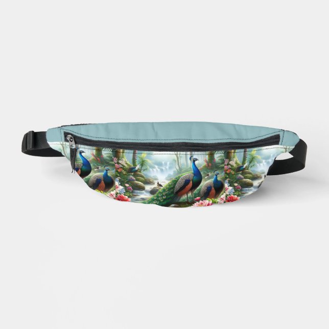Hübsche Pflaster in Forest AI Druckknopfbeutel Bauchtasche (Vorderseite)