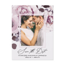 Hübsche PflaumenBouquet und Rahmen Save the Date