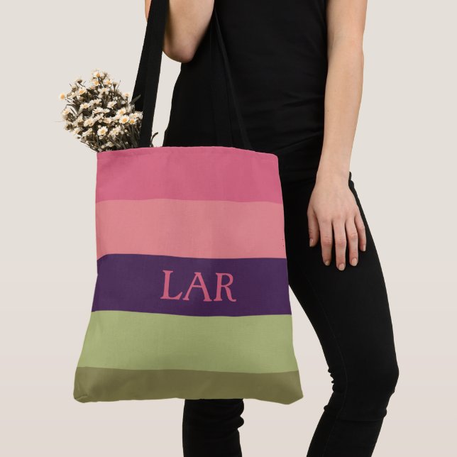 Hübsche Pfosten Monogramm-Papiertüte Tasche (Von Nahem)