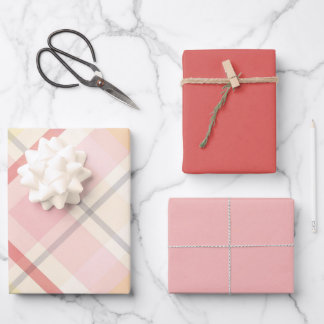 Hübsche Pink Baby Dusche Mix und Matte Geschenkpapier Set