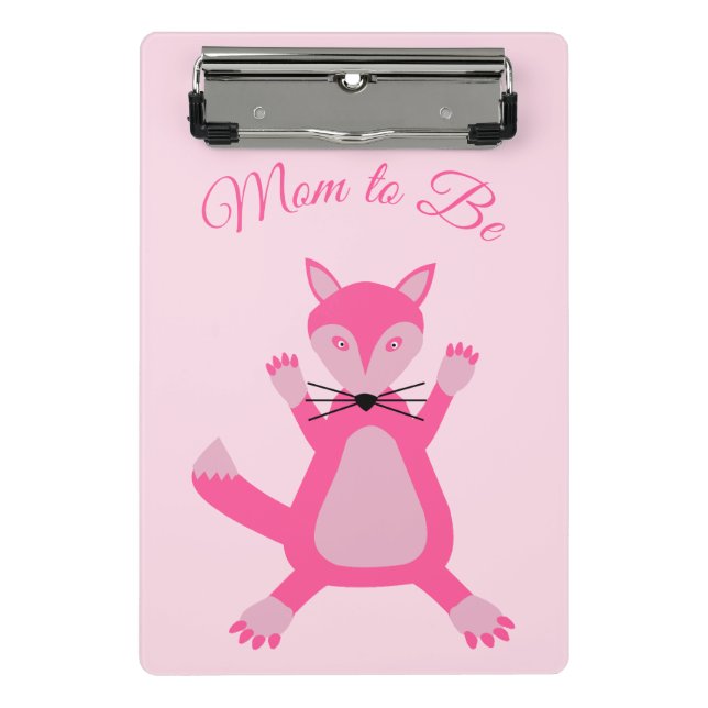 Hübsche Pink Baby Fox Mama Mini Klemmbrett (Vorderseite)