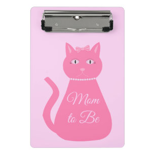 Hübsche Pink Baby Girl Cat Benutzerdefinierte Mama Mini Klemmbrett