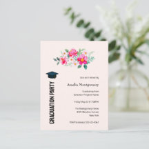 Hübsche Pink-Blume-Graduierungsparty