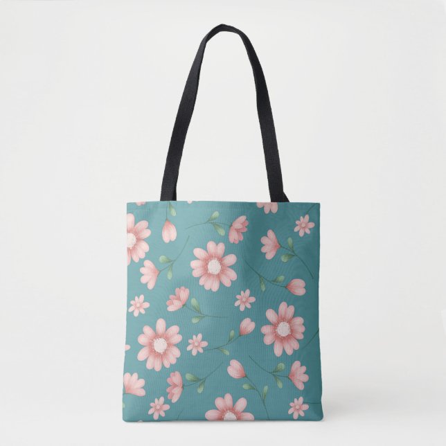 HÜBSCHE PINK BLUME TASCHE (Vorderseite)