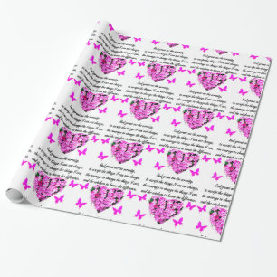 HÜBSCHE PINK-BLUME UND SCHALTFLÄCHE-SERENITY-PRAYE GESCHENKPAPIER