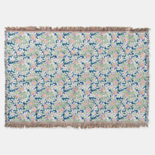 Hübsche Pink Hund-Rose auf Navy Blue Floral Decke