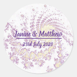 Hübsche Pink Swirling Wedding Runder Aufkleber