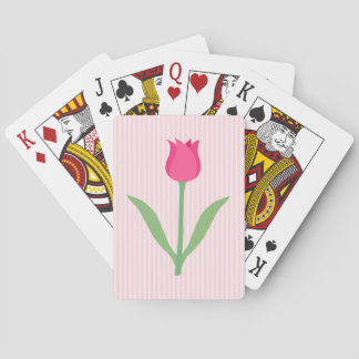 Hübsche Pink Tulip Blume. Spielkarten