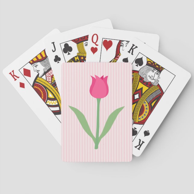 Hübsche Pink Tulip Blume. Spielkarten (Rückseite)