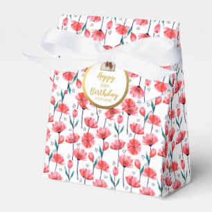 Hübsche Pink Tulips, Foto hinzufügen, Happy Birt Geschenkschachtel