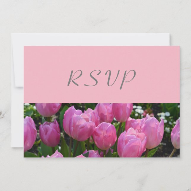 hübsche Pink Tulpe Blume UAWG Hochzeitsfeier Einladung (Rückseite)