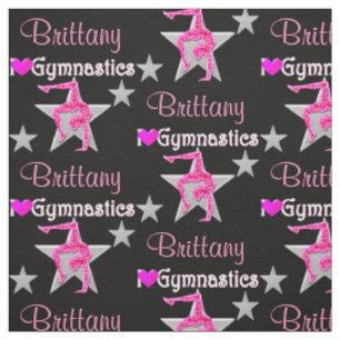 HÜBSCHE PINK UND SCHWARZE PERSONALISIERTE GYMNASFA STOFF