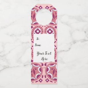 Hübsche Pink-Weiß-Paisley-Blume Abtropfen Flaschenanhänger