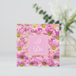 Hübsche Pinke Gänseblümchens Hochzeit Einladung