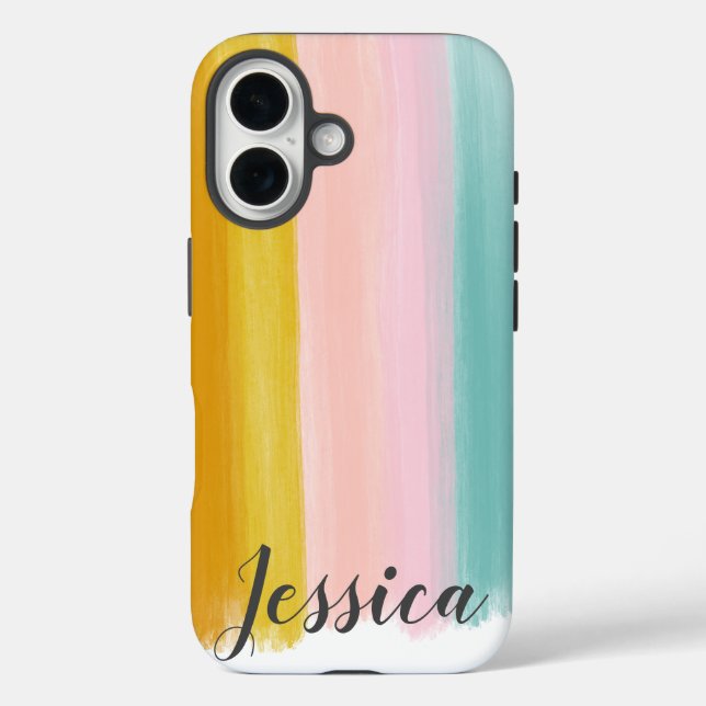 Hübsche Pinselstriche iPhone 16 Hülle (Rückseite)