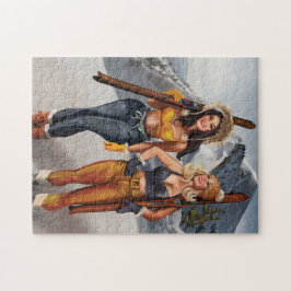 Hübsche Pinup Girls Skifahren