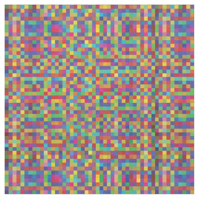 Hübsche Pixel - farbenfrohe kleine Quadrate Stoff (Nahaufnahme)