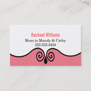 Hübsche Polka Dot Mommy Play Date Card Telefonnummerkarte