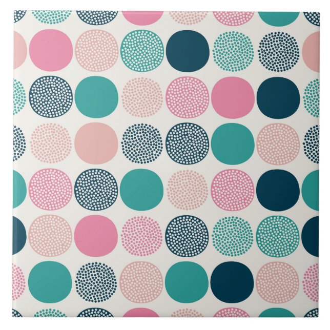 Hübsche Polka Dots Fliese (Vorderseite)