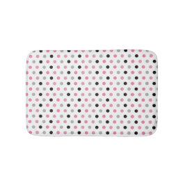 Hübsche Polka-Punkte in Rosa und Weiß Badematte