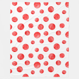 Hübsche Polka Punkte in rot-weiß l Niedlich modern Fleecedecke