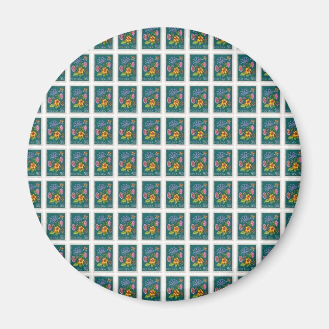 Hübsche polnische Briefmarke Magnet (Vorne)