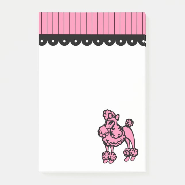 Hübsche Poodle-Post-Hinweise Post-it Klebezettel (Vorderseite)