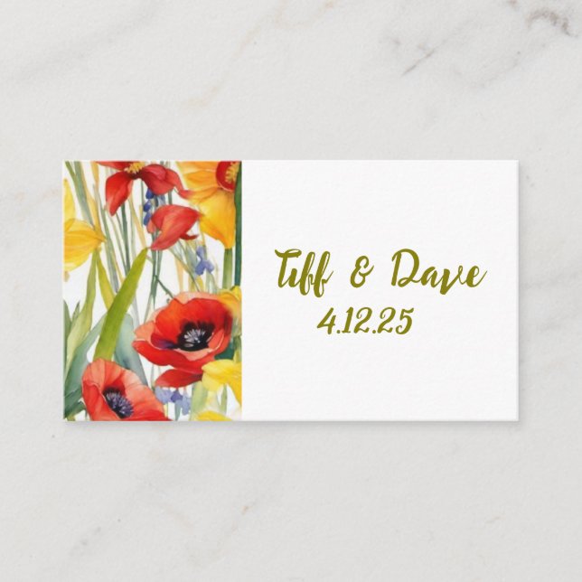 Hübsche Poppies personalisierbar Begleitkarte (Vorderseite)