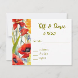 Hübsche Poppies personalisierbar RSVP Karte