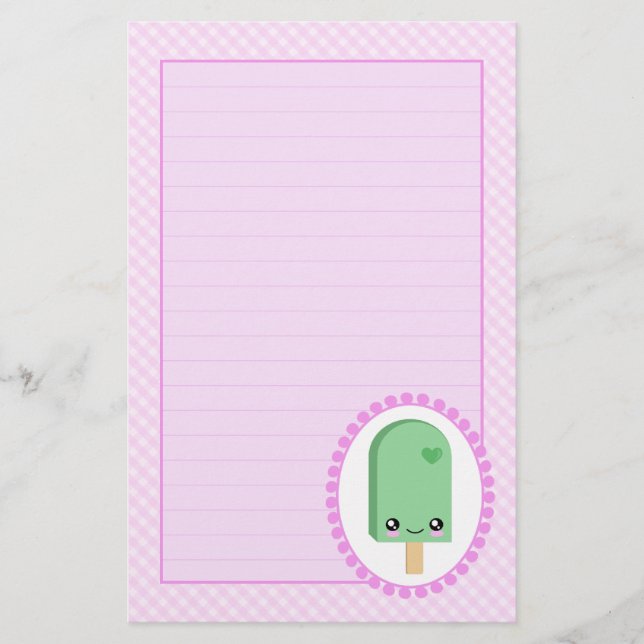 Hübsche Popsicles-Limones Frucht Kawaii Briefpapier (Vorderseite)