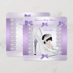 Hübsche Princess Baby Dusche Niedlich Girl in Shoe Einladung