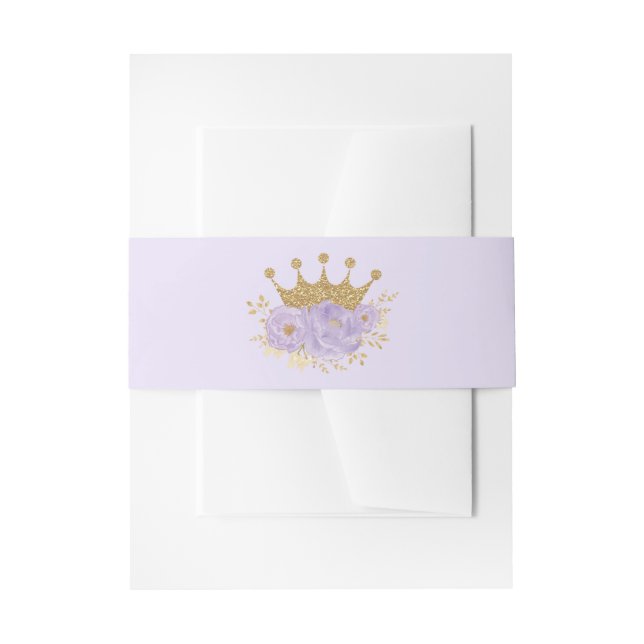 Hübsche Princess Lavender Gold Baby Girl Geburtsta Einladungsbanderole (Vorderseite Beispiel)