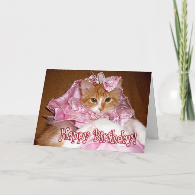 Hübsche Prinzessin Kitten - Herzlichen Glückwunsch Karte (Vorderseite)