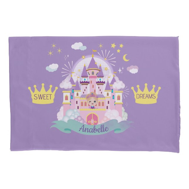 Hübsche Prinzessin Personalisiert Lila Kissenbezug (Vorderseite)