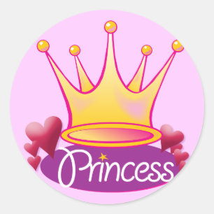 Hübsche Prinzessin Pink Runder Aufkleber