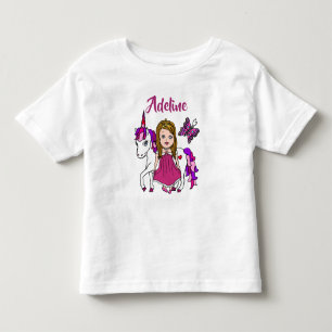 Hübsche Prinzessin und Einhorn Personalisiertes Sh Kleinkind T-shirt