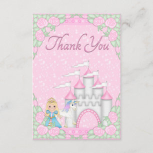 Hübsche Prinzessin, Unicorn u. Schloss danken Dankeskarte