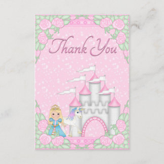 Hübsche Prinzessin, Unicorn u. Schloss danken Dankeskarte