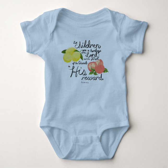Hübsche Psalmen für Baby 127:3 Segen Baby Strampler (Vorderseite)