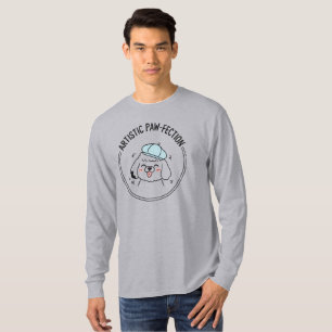Hübsche Pudel-Hund-Linienkunst Graue Ästhetik Bequ T-Shirt