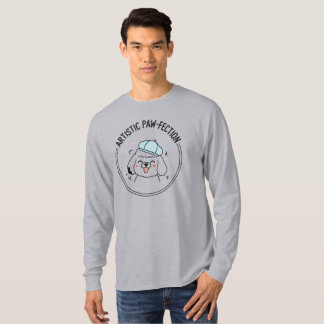 Hübsche Pudel-Hund-Linienkunst Graue Ästhetik Bequ T-Shirt