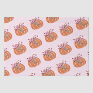 Hübsche Pumpkin Floral Girly Pink Geburtstag Seidenpapier