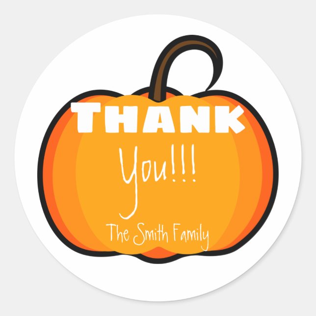 Hübsche PumpkinS Danke!!!! Eigener Text Runder Aufkleber (Vorderseite)