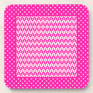 Hübsche quadratische Untersetzer, Candy Pink Geome Untersetzer