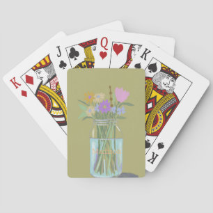 Hübsche Quirky Whimsical Wildblumen +Individuelle Spielkarten